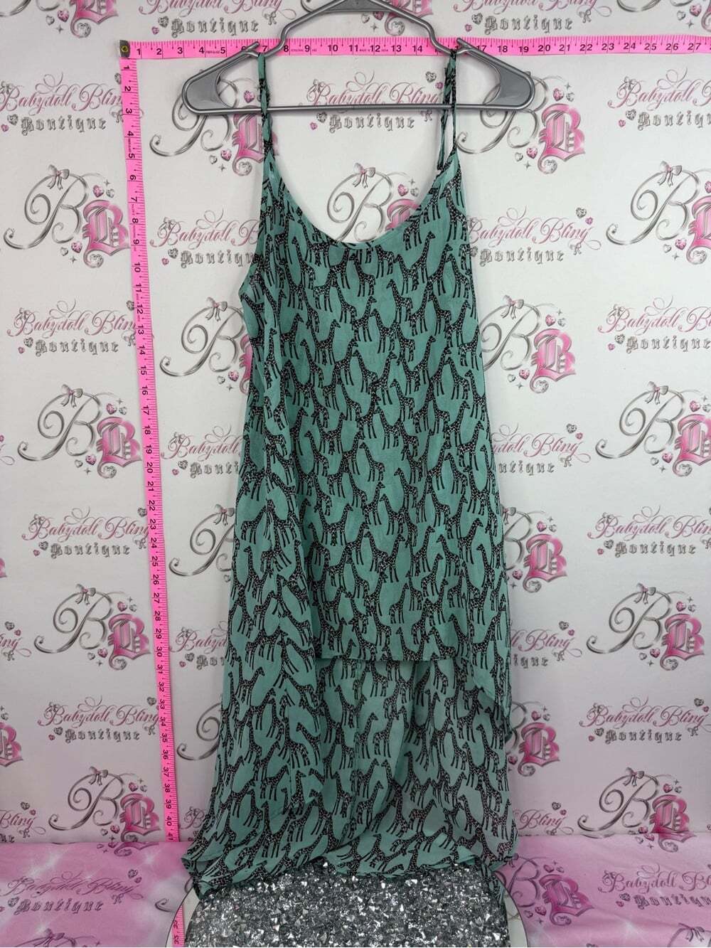 Dress giraffe 🦒 print Teal Patterned Midi Dress - Brand